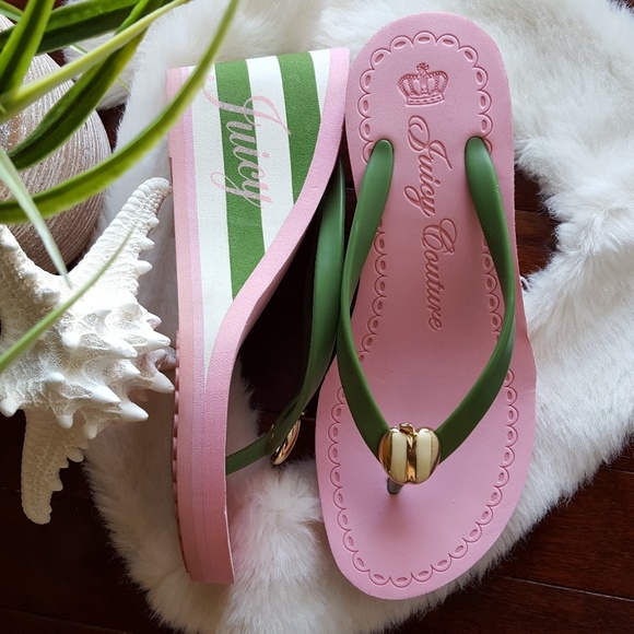 Juicy Couture Shoes - Juicy Couture | Striped Wedges | Pink, green